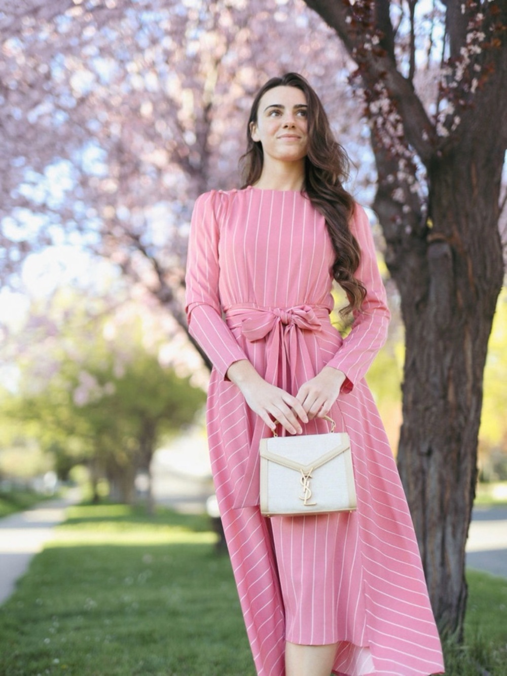 Dainty Jewells Pink and White Stripe Midi Dress